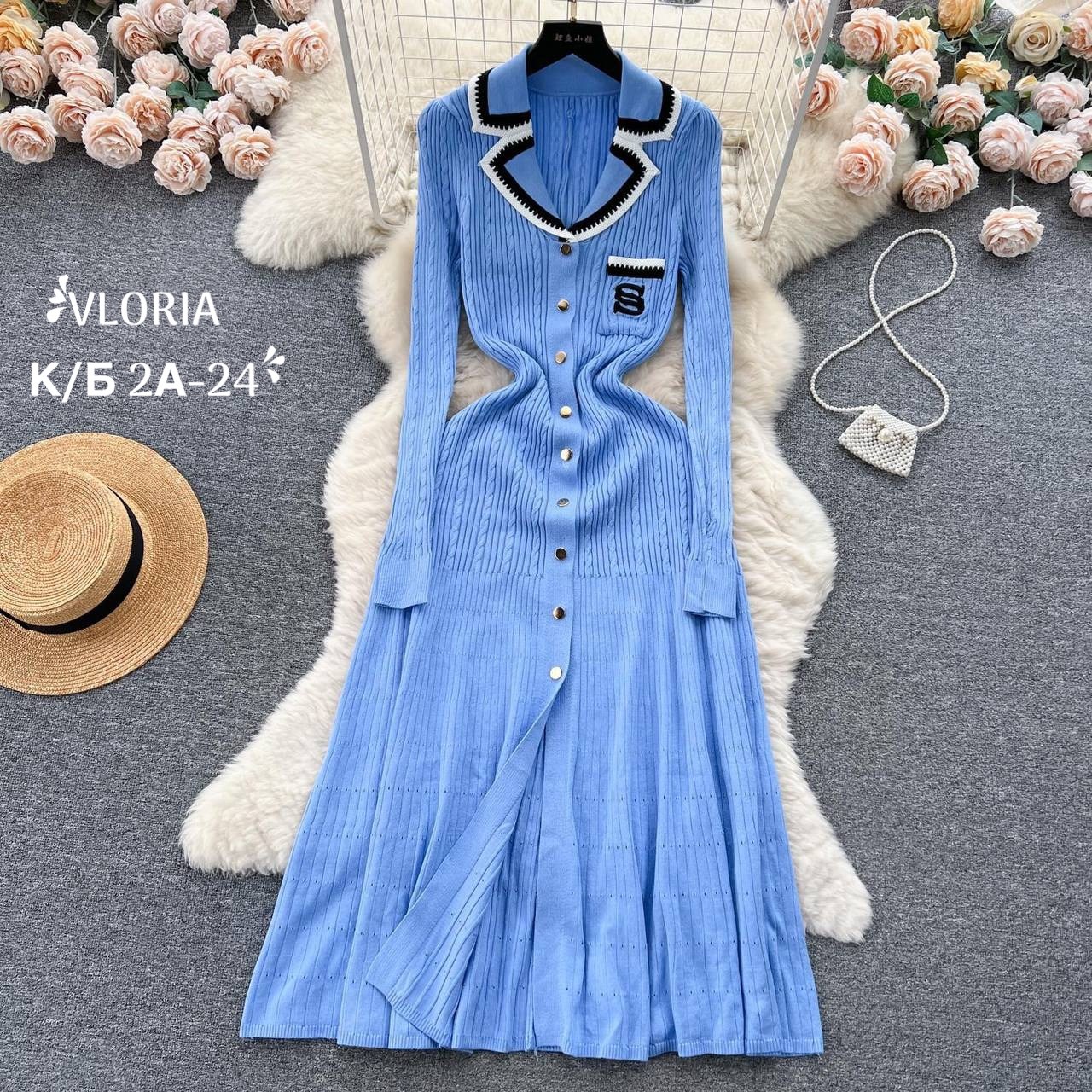 трикотажное макси платье,женская платье,стильное платье,платье с воротником,вязаное платье