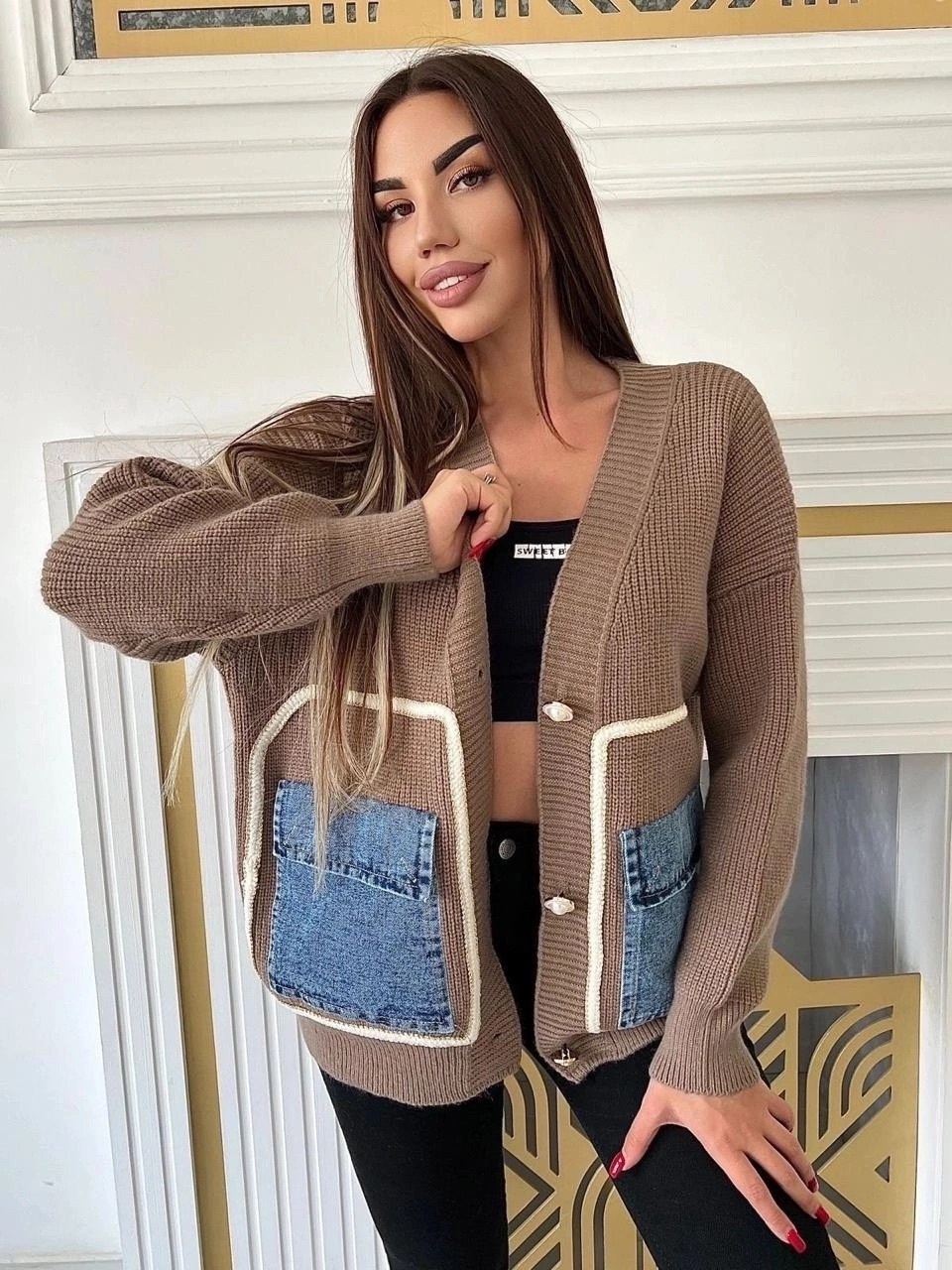 кардиган стильный,кардиган вязаное,кардиган,кофта кардиган,кардиган комбинированный