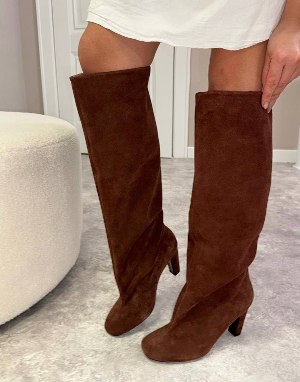 замшевые сапоги,сапоги коричневые,женские сапоги,высокие сапоги,сапоги из натуральной замши