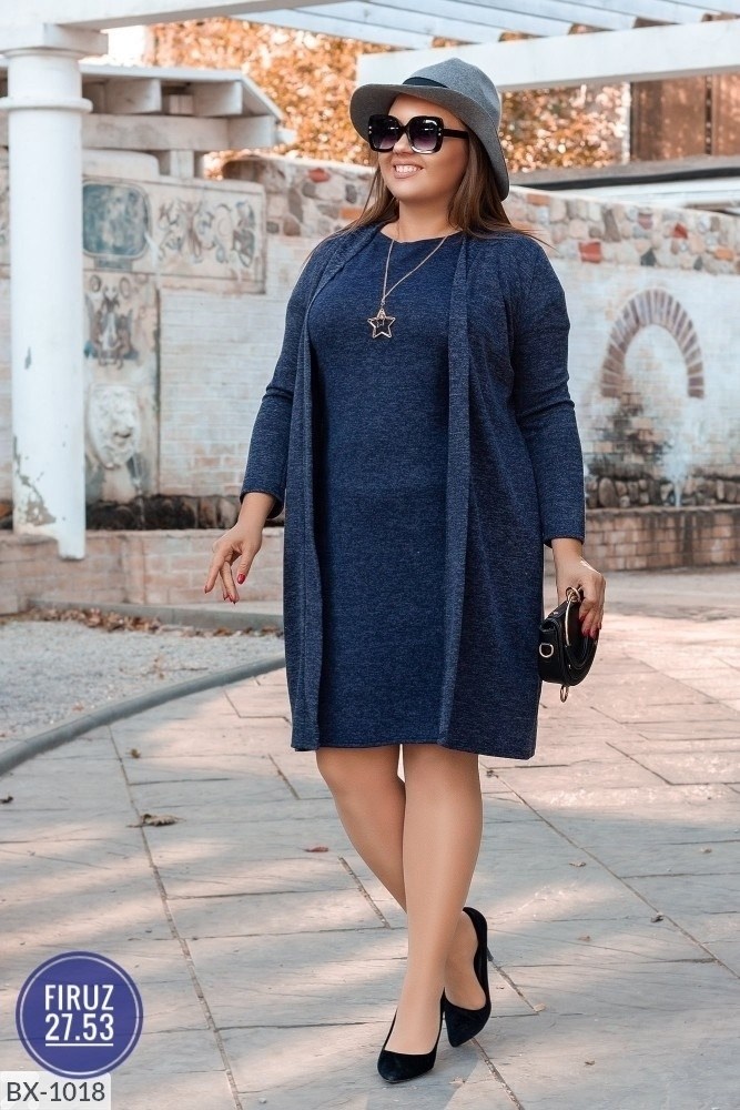 платье туника,костюм платье кардиган,платье с кардиганом,женское платье больших размеров,платье и накидка