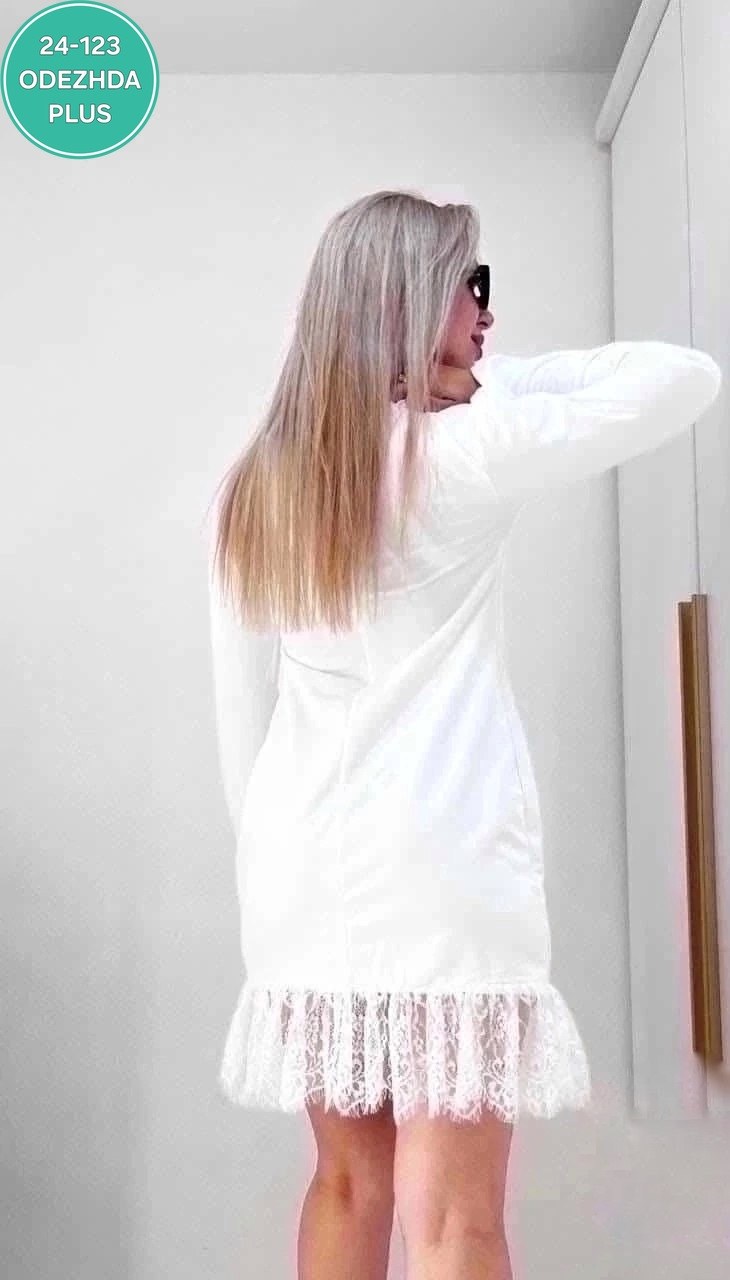 платье туника,трикотажное платье с кружевом,женское платье мини,платье с гипюром,платье теплое с кружевом