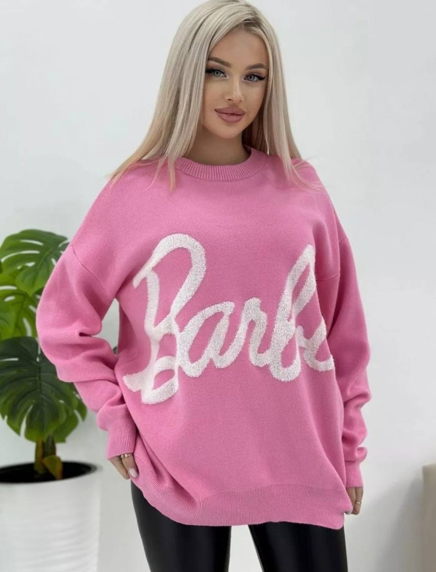 кофта свитер женский,кофта женская,свитер женский с принтом,стильная кофта,свитер с надписями барби