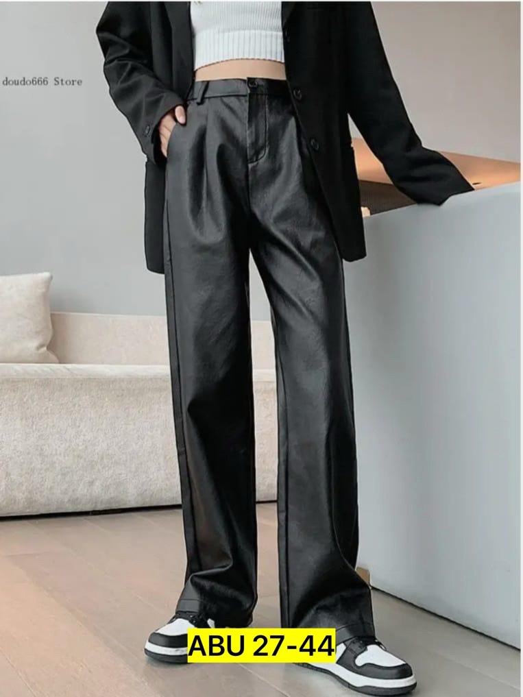 женские прямые брюки из искусственной кожи,кожаные брюки прямого кроя,кожаные широкие брюки,женские кожаные брюки syiwidii,широкие брюки женские