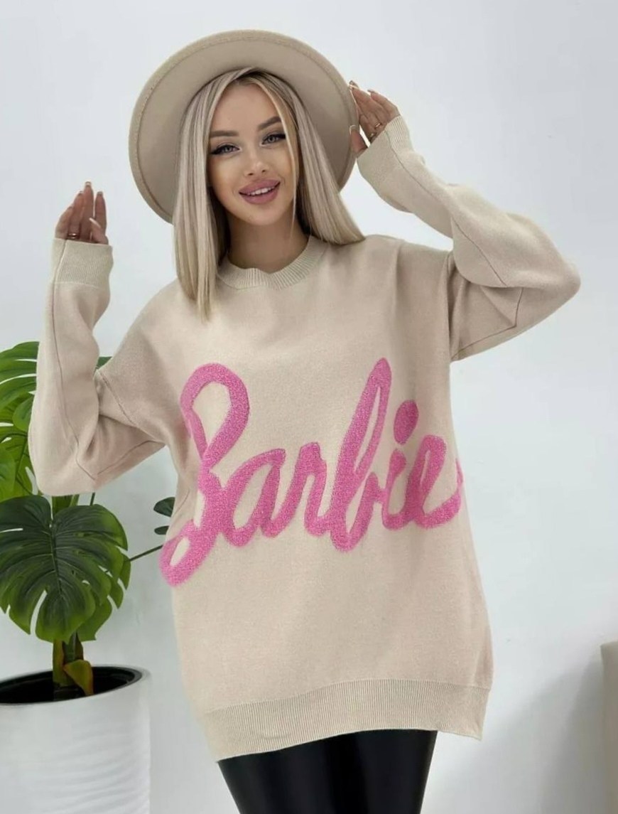 кофта свитер женский,кофта женская,свитер женский с принтом,стильная кофта,свитер с надписями барби