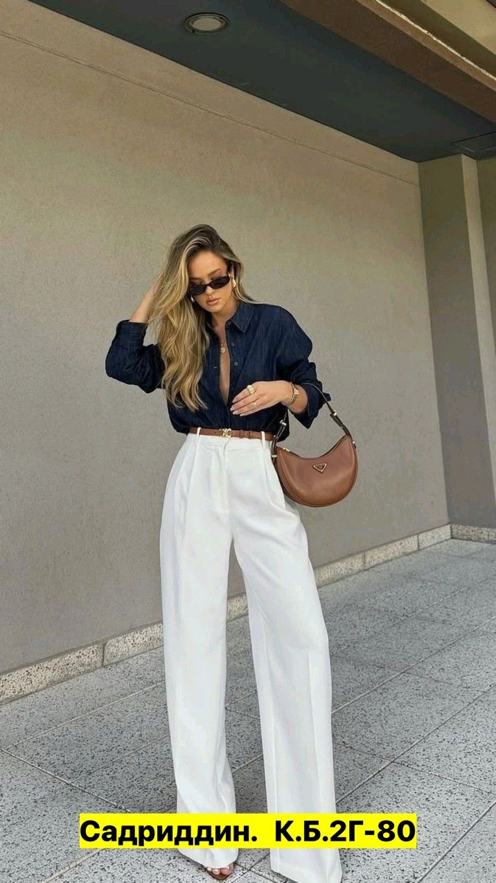 белые брюки палаццо,образ с белыми брюками палаццо,мода стиль,брюки палаццо,белые брюки