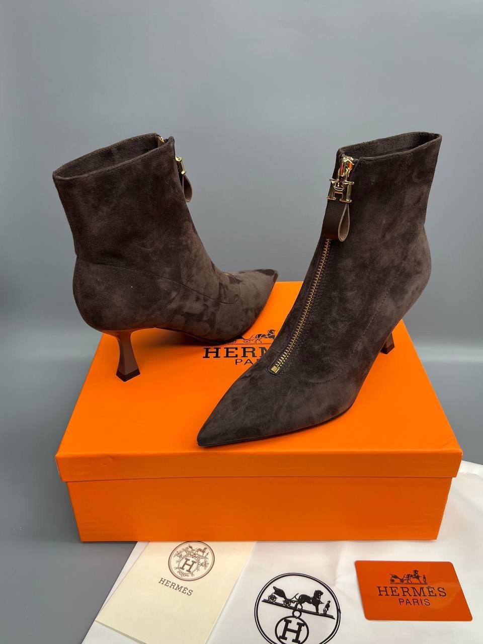 ,женская ,женские ботильоны,хермес ,ботинки hermes