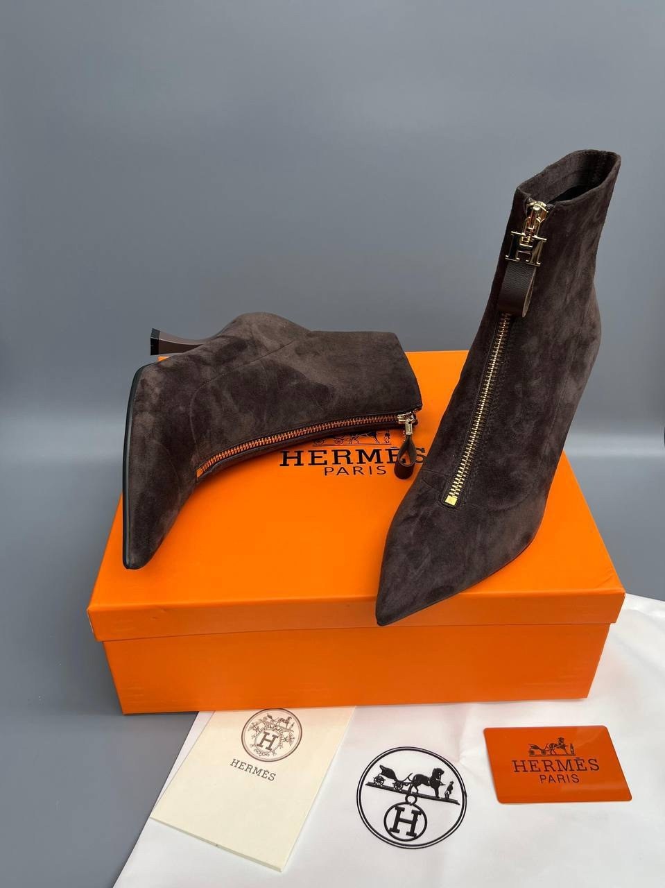 ,женская ,женские ботильоны,хермес ,ботинки hermes