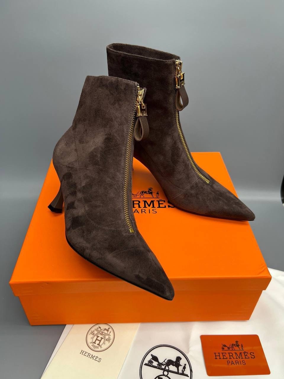 ,женская ,женские ботильоны,хермес ,ботинки hermes