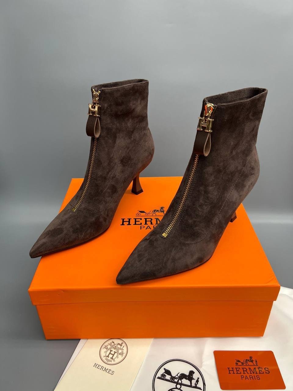 ,женская ,женские ботильоны,хермес ,ботинки hermes