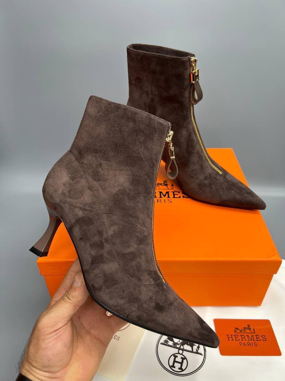 ,женская ,женские ботильоны,хермес ,ботинки hermes