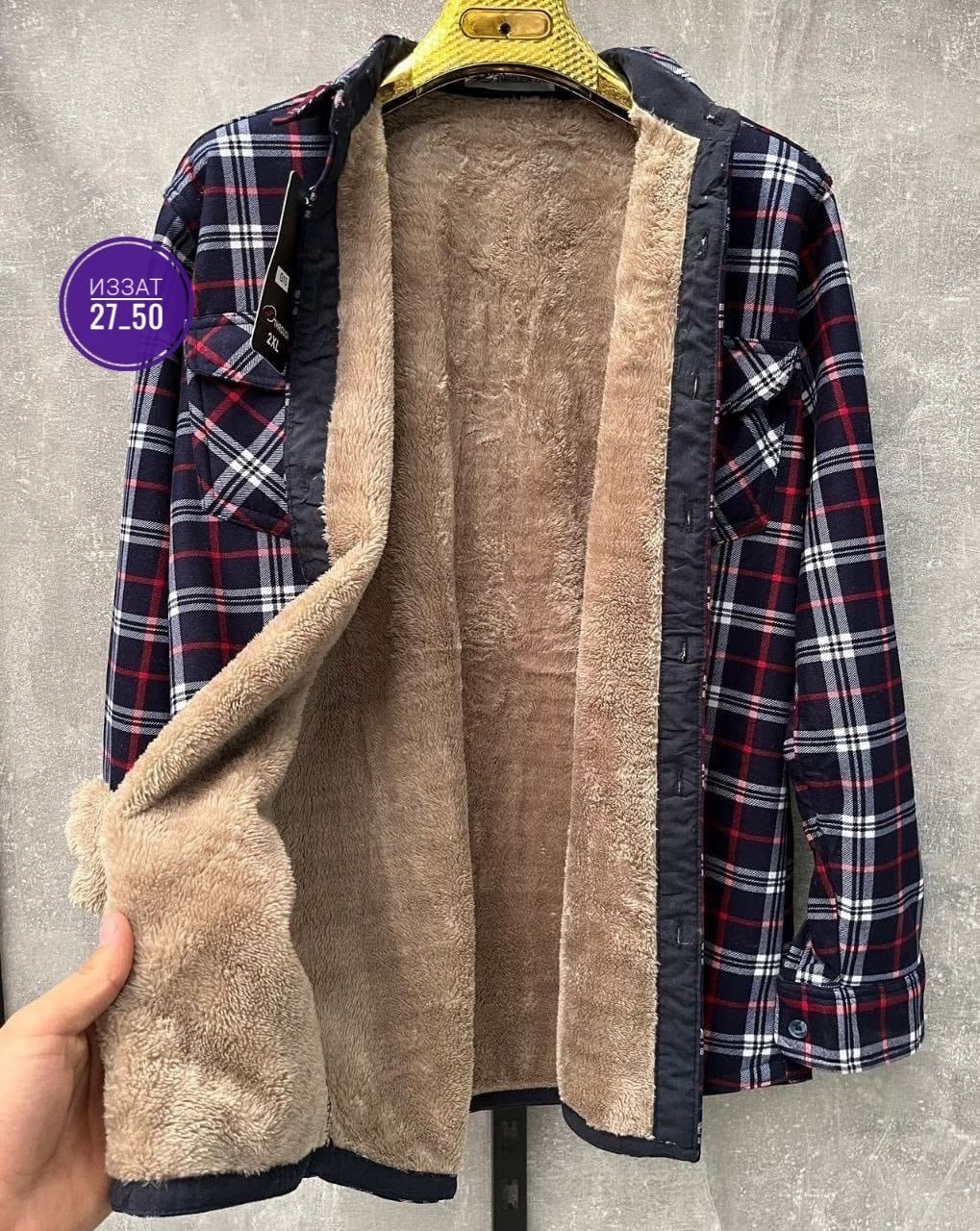 теплая рубашка,тёплая рубашка в клетку мужская,рубашка мужская клетчатая,мужская клетчатая фланелевая рубашка с длинными,рубашка с мехом