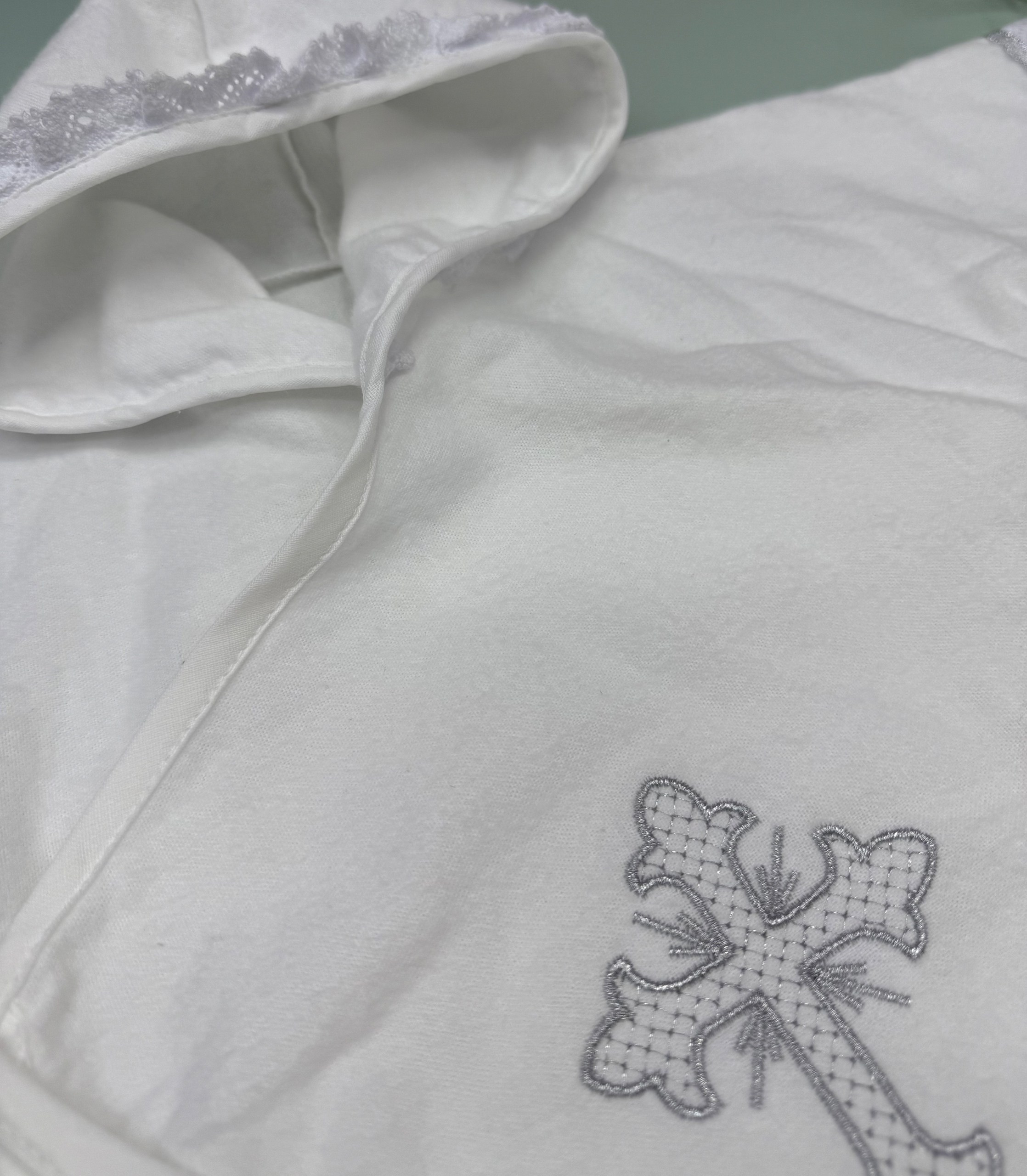 крестильная рубашка с капюшоном,крестильные комплекты,крестильная рубашка,набор для крещения,одежда для крещения