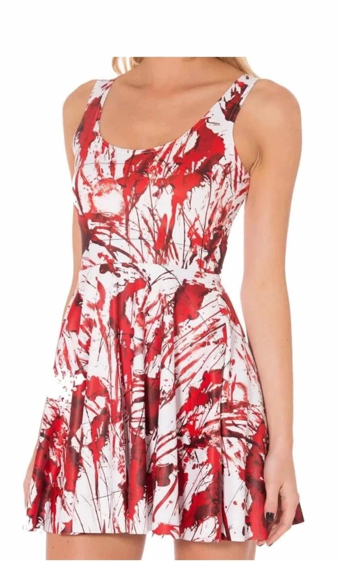 платье в крови,платья без рукавов,платье с кровавыми пятнами,платье,летнее платье