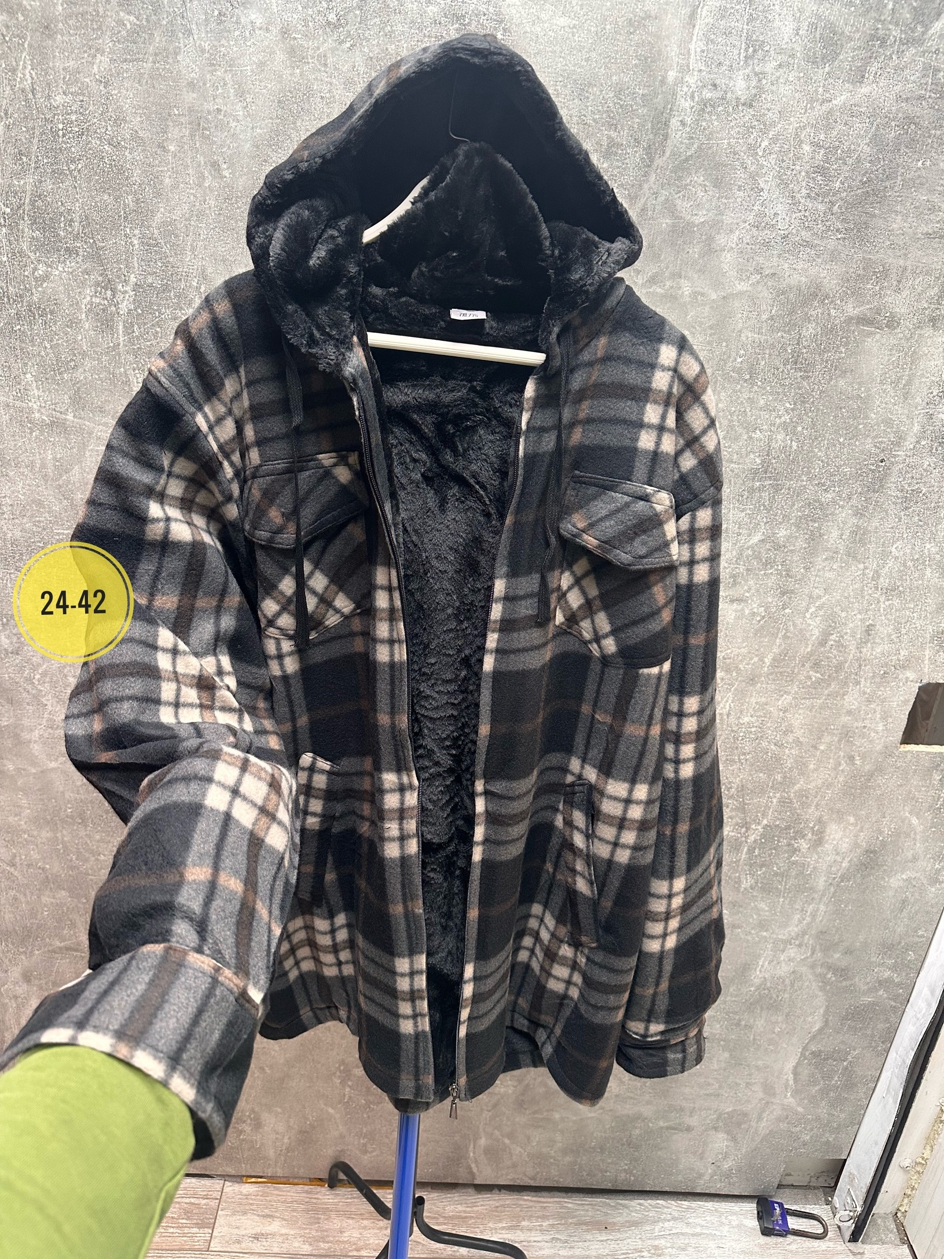 рубашка с капюшоном,рубашка теплая в клетку оверсайз,теплая рубашка,рубашка на меху,рубашка на флисе
