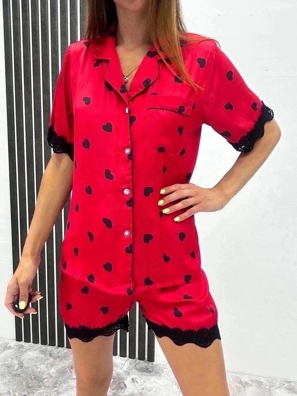 пижамы женски,пижама комплект,женский пижама,пижамы женская с шортами,пижама красная