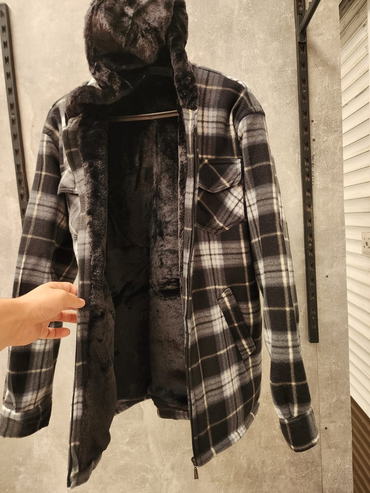 рубашка на меху,рубашка с капюшоном,рубашка мужская с капюшоном,рубашка теплая на флисе,клетчатая рубашка с капюшоном