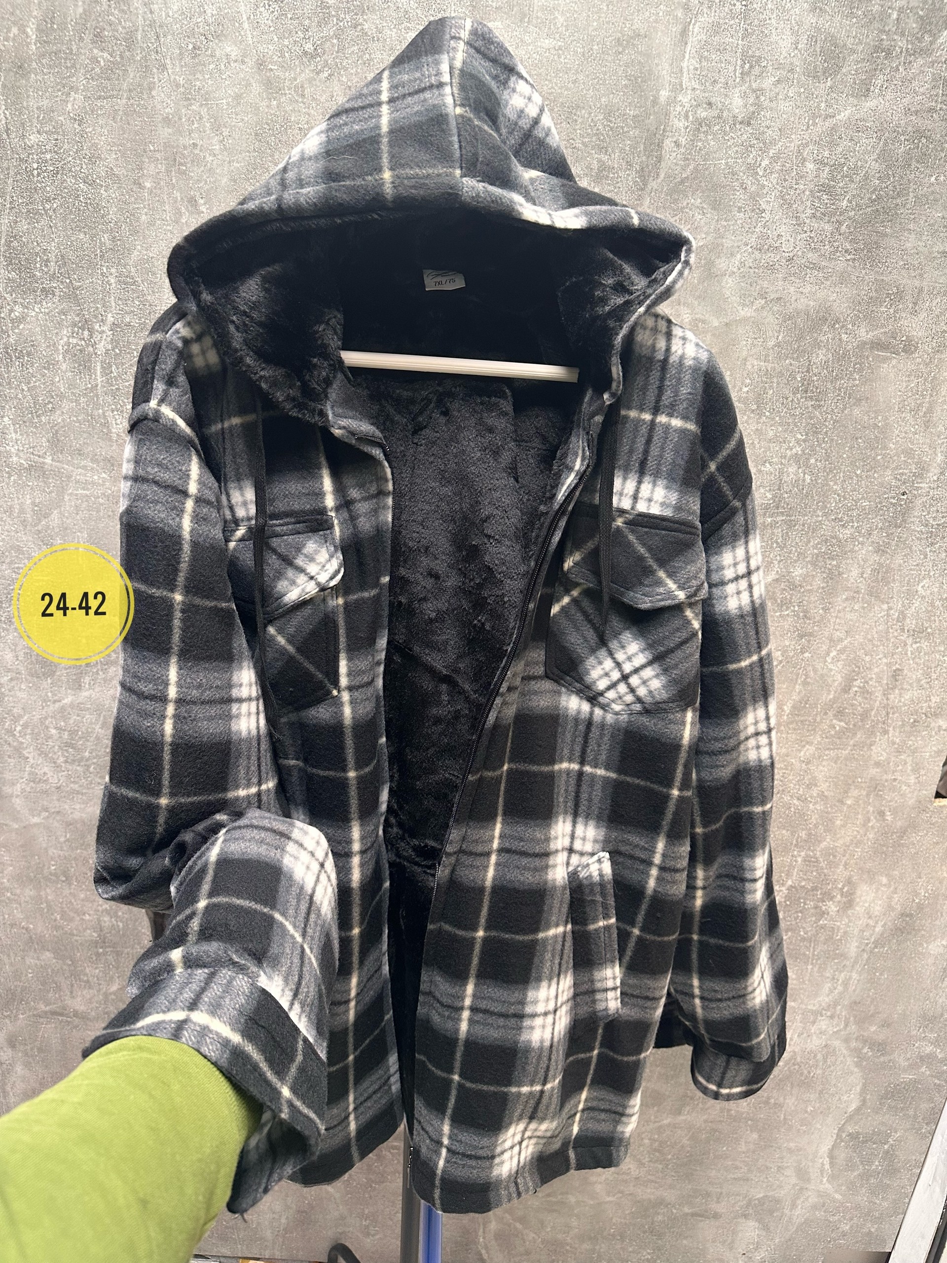 рубашка с капюшоном,рубашка теплая в клетку оверсайз,теплая рубашка,рубашка на меху,рубашка на флисе