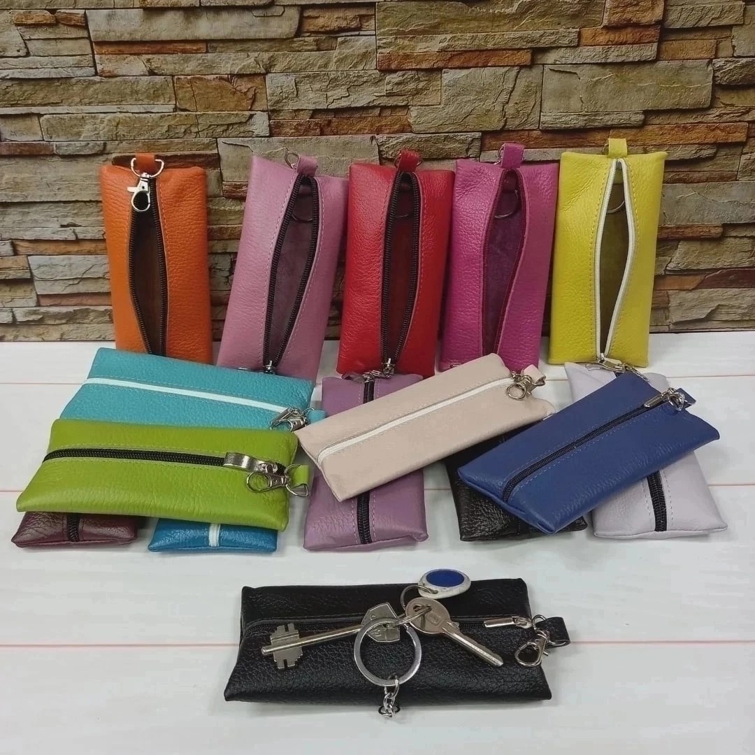 ключница кожаная карманная для ключей на молнии,ключница из натуральной кожи,ключница на молнии из натуральная кожи,ключница на молнии,ключница кожаная