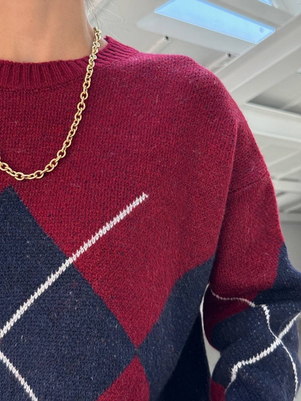 свитер,зимний свитер,свитер в клетку,пуловеры