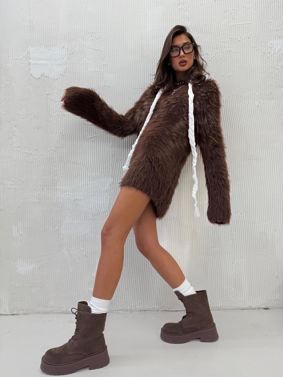 плюшевое платье,пушистое платье,вязаные платья,вязаное платье свитер,пушистый джемпер