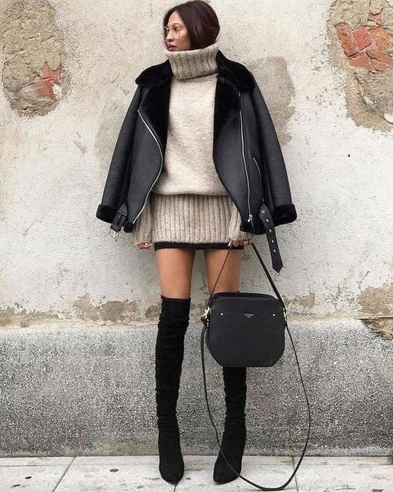 дубленка авиатор зара,зимние образы,зимний стиль одежды,зимняя мода,модные образы