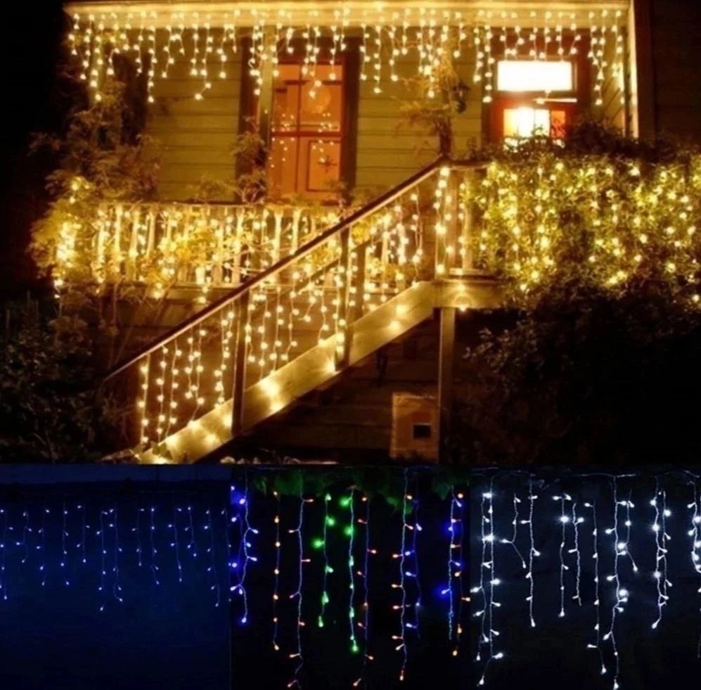 новогоднее украшение дома снаружи,украшение дома к новому году снаружи,новогоднее украшение дома,украшение домов гирляндами,led christmas icicle lights