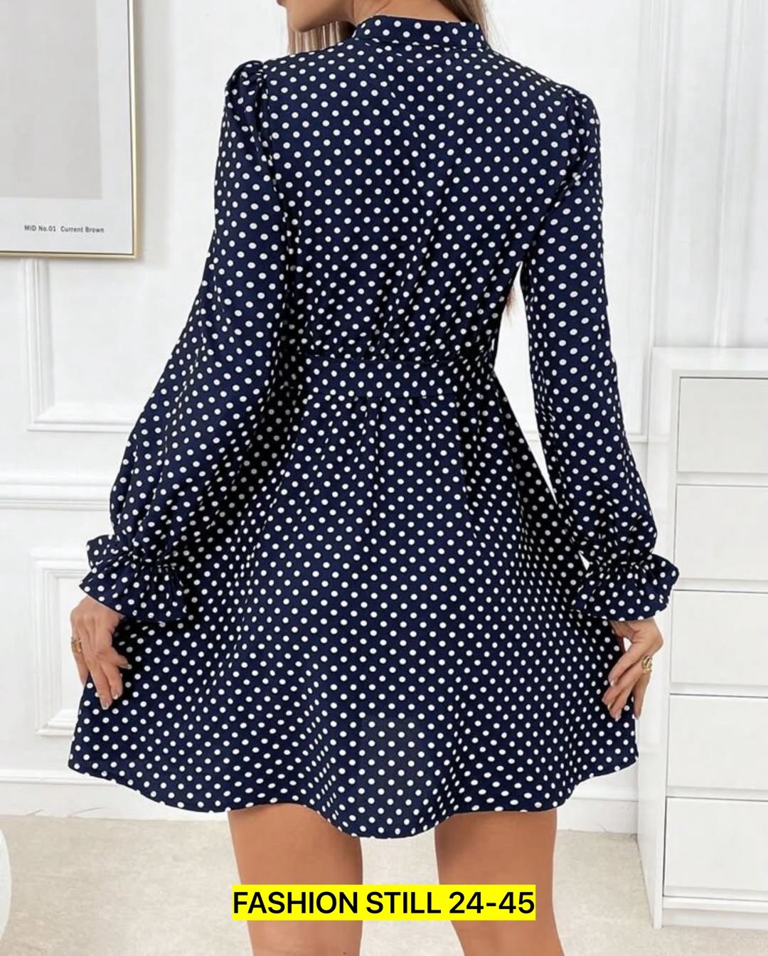 платье женское в горошек,платье в горошек,платье женская,приталенное платье,платье с длинным рукавом в горошек