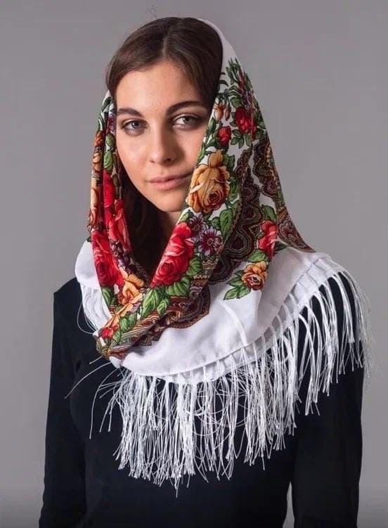 женский платок,платки палантины женские,платок палантин,платки павловопосадские,павлопосадский платок " русская красавица" черный 100% шерсть 146-146