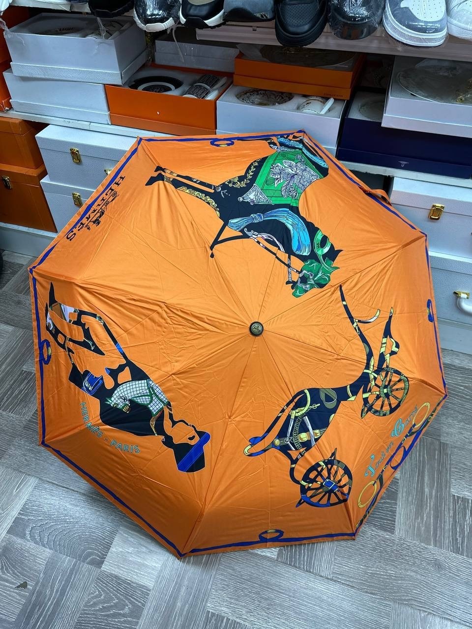 зонт hermes,зонтик гермес,зонт,зонт полный автомат,зонт 3 сложения