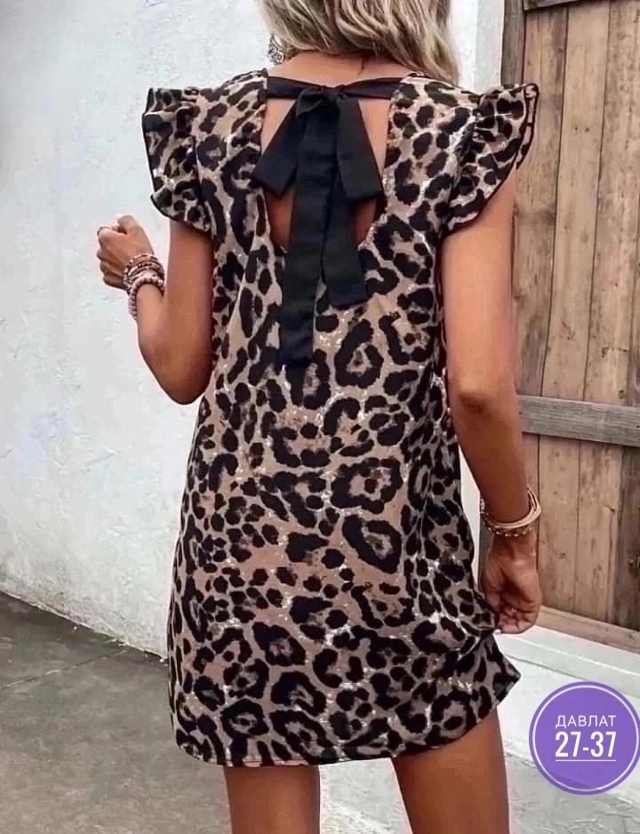 платье с леопардовым принтом,модное платье,платье,платье туника,женский платье