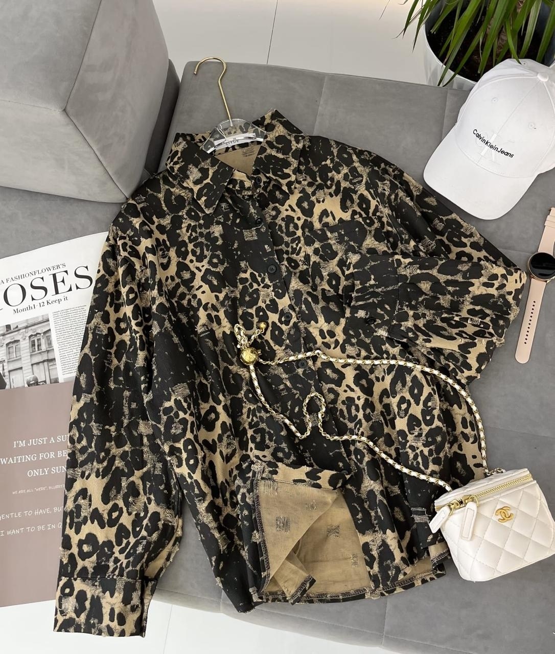 женская повседневная рубашка с леопардовым,рубашка с леопардовым принтом,женские рубашки с принтом,рубашка леопардовая,леопардовая рубашка женская