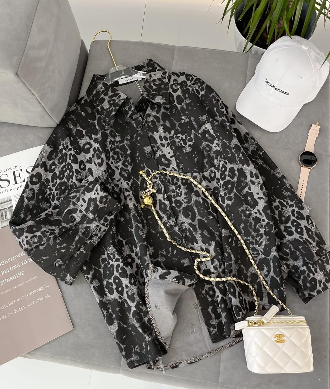 женская повседневная рубашка с леопардовым,рубашка с леопардовым принтом,женские рубашки с принтом,рубашка леопардовая,леопардовая рубашка женская