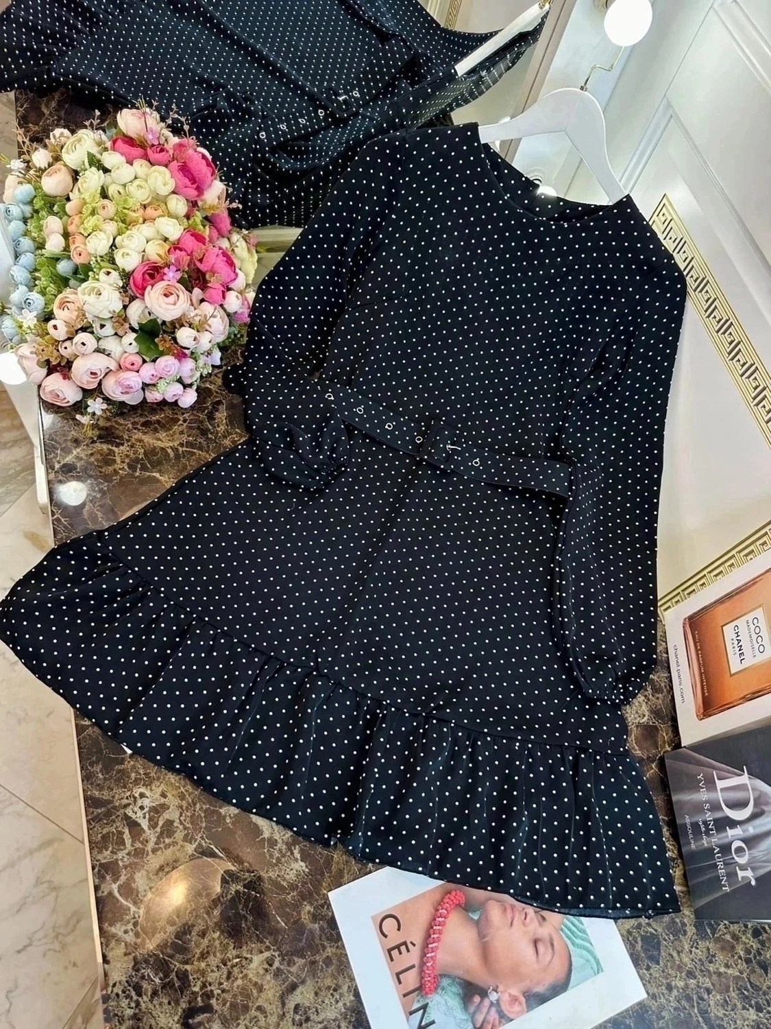 платье,платье женские,модное платье,платье с поясом,платье женское в горох