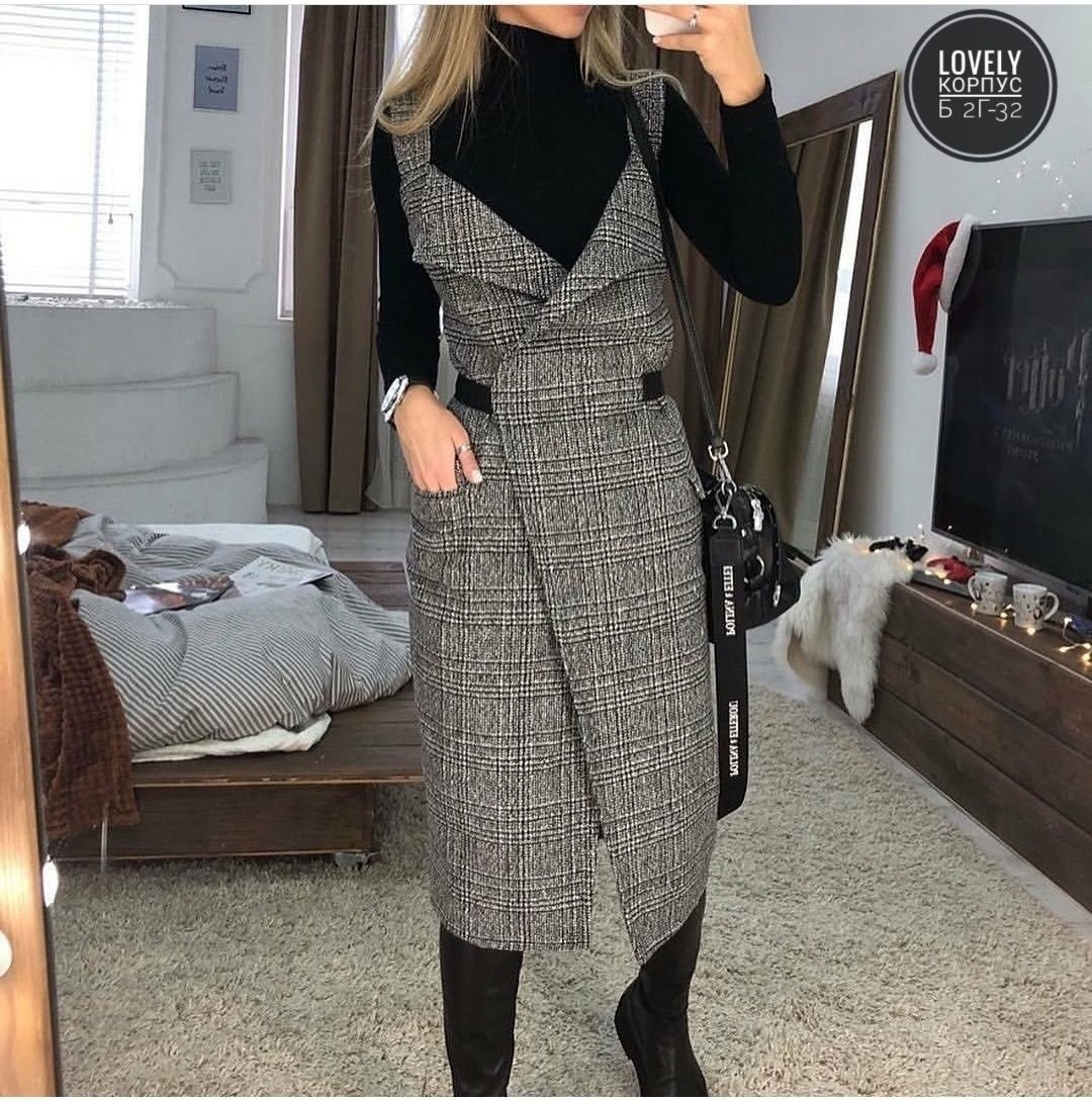 сарафан из драпа,cарафан из твида,сарафан теплый,приталенный сарафан,сарафан теплый офисный