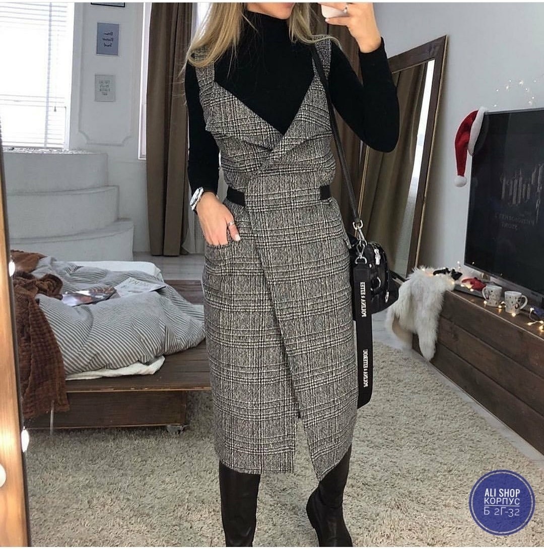 теплый сарафан,костюм двойка кашемир,сарафан и водолазка,сарафан стильный,женский сарафан