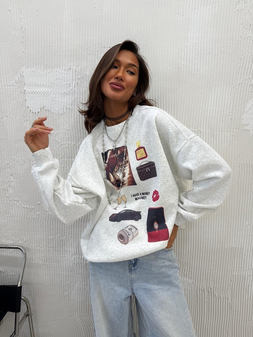 свитшот женская,повседневный свитшот,свитшот,толстовка оверсайз,свитшот с принтом