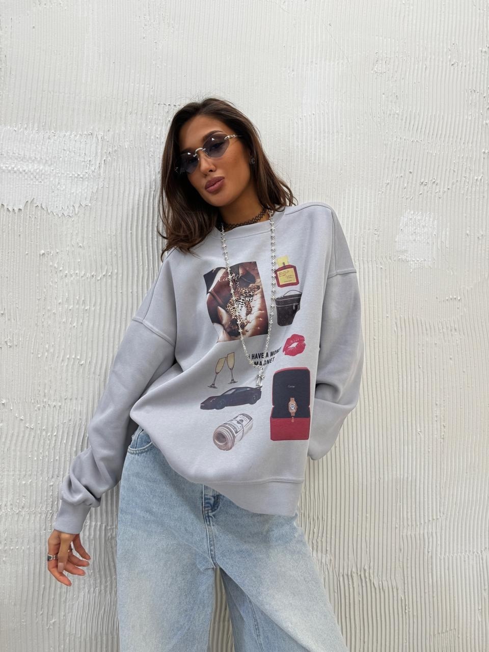 свитшот женская,повседневный свитшот,свитшот,толстовка оверсайз,свитшот с принтом