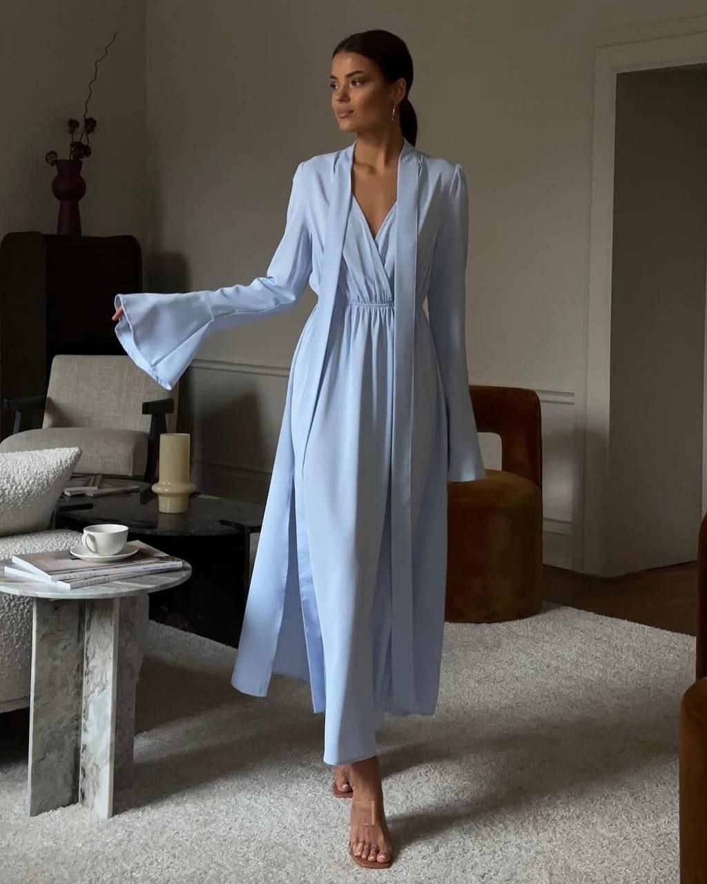 платье нарядное,шелковое платье,длинный халат,платье женская,платье вечернее