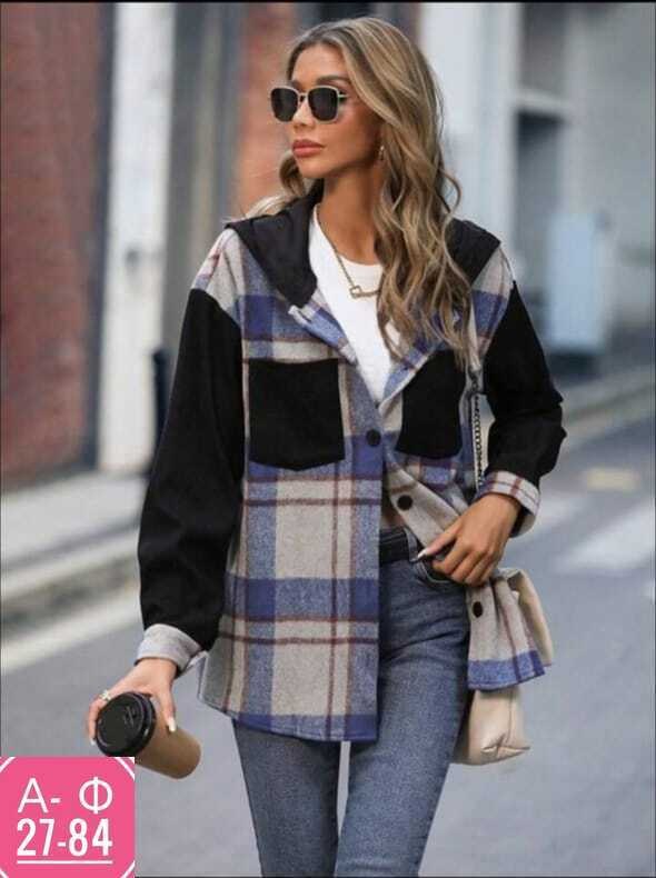 клетчатая куртка,повседневная куртка,рубашка женская в клетку оверсайз теплая,куртка в клетку с капюшоном,пальто в клетку