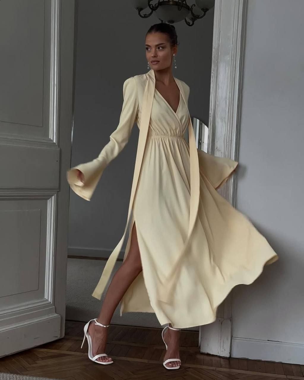 платье нарядное,шелковое платье,длинный халат,платье женская,платье вечернее