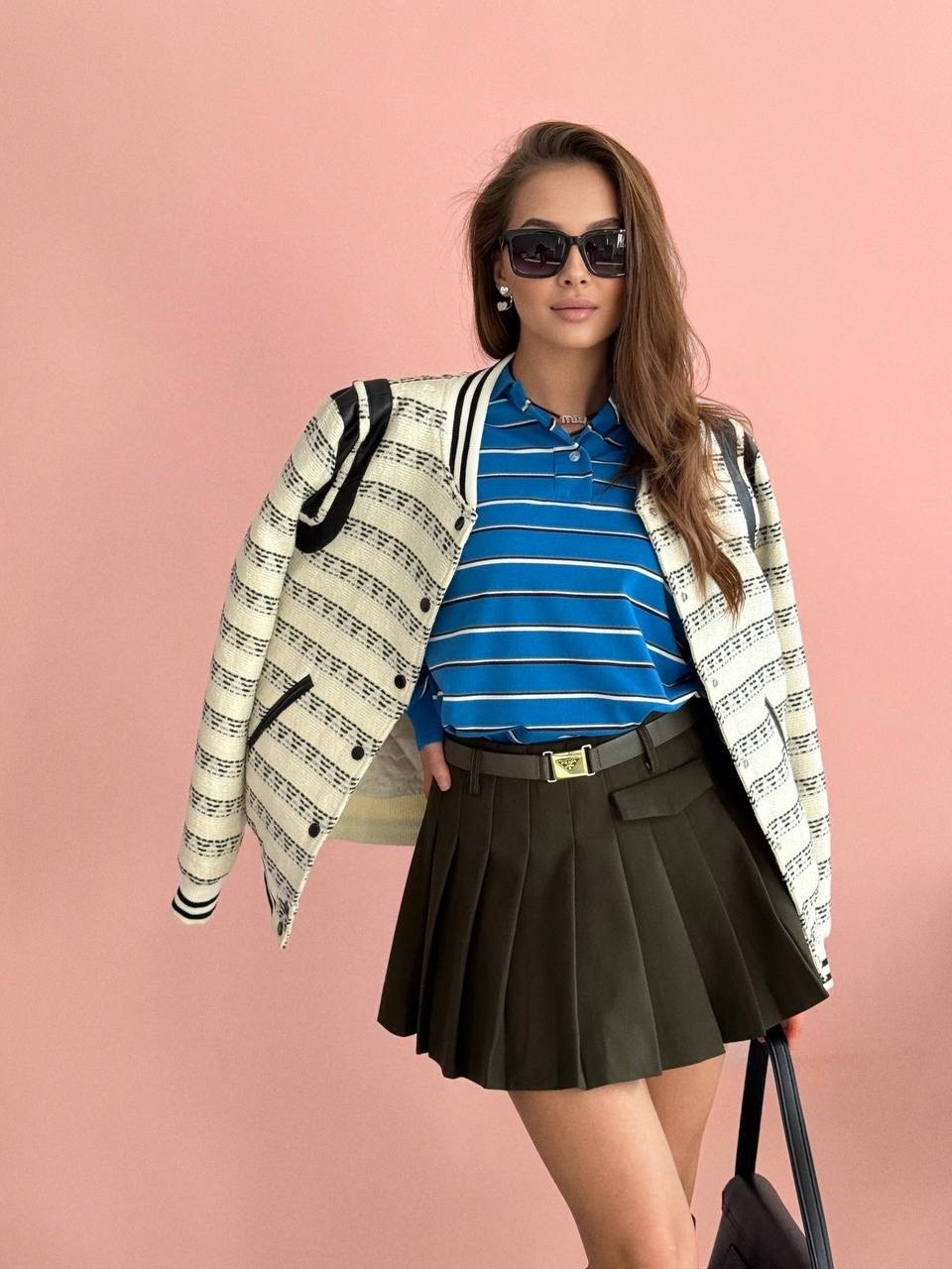 повседневная куртка,плиссированная мини юбка,куртка бомбер,юбка плиссе,куртка бомбер женская