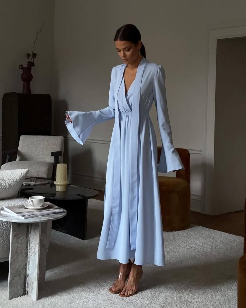 платье нарядное,шелковое платье,длинный халат,платье женская,платье вечернее