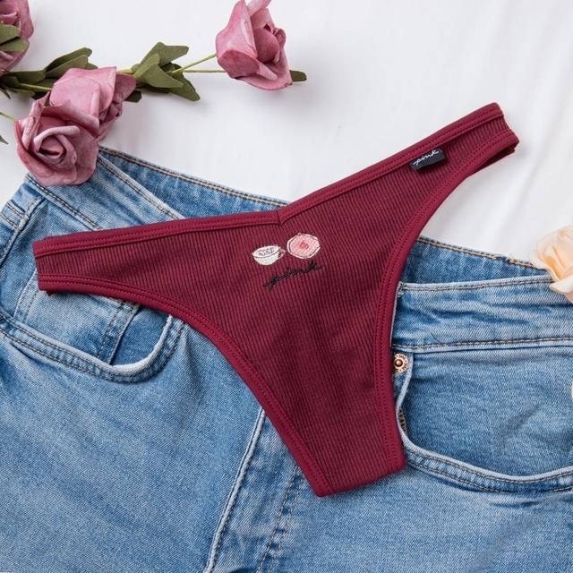 хлопковые стринги,женские трусики стринги,женский трусы,стринги с вышивкой,стринги женские хлопковые