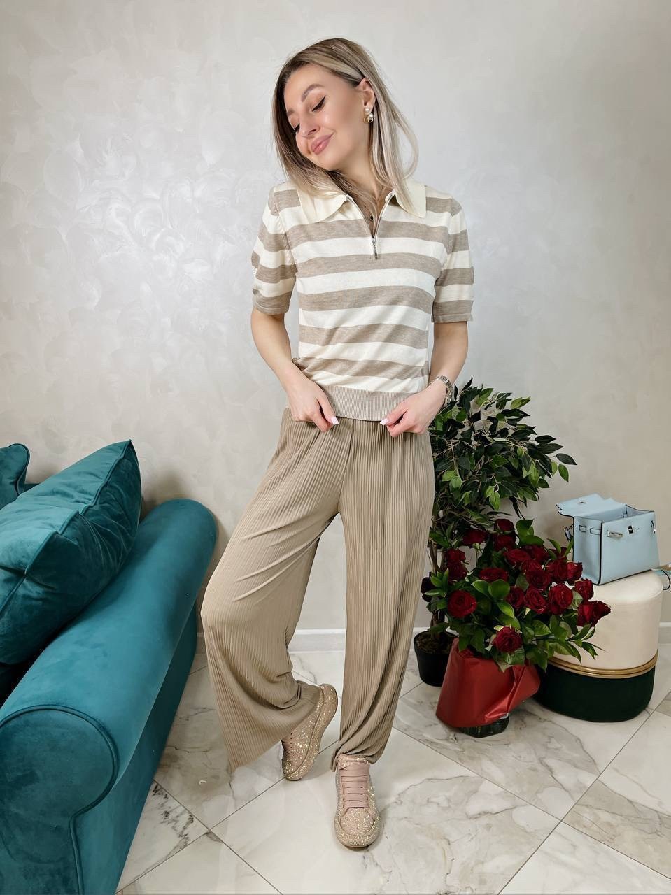брюки палаццо,серые брюки палаццо и тельняшка,костюмы брючные,палаццо женские брюки,костюм бежевый