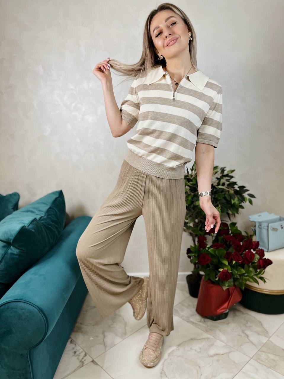 брюки палаццо,серые брюки палаццо и тельняшка,костюмы брючные,палаццо женские брюки,костюм бежевый