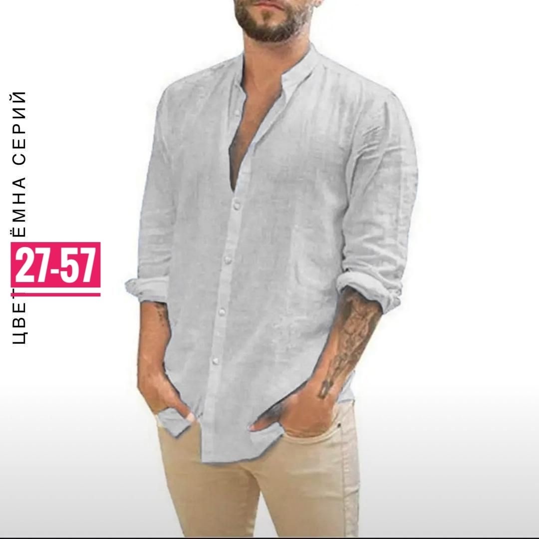 мужская повседневная рубашка,рубашка мужская с длинными рукавами,мужская однотонная рубашка с длинным рукавом,льняная мужская рубашка,повседневная рубашка