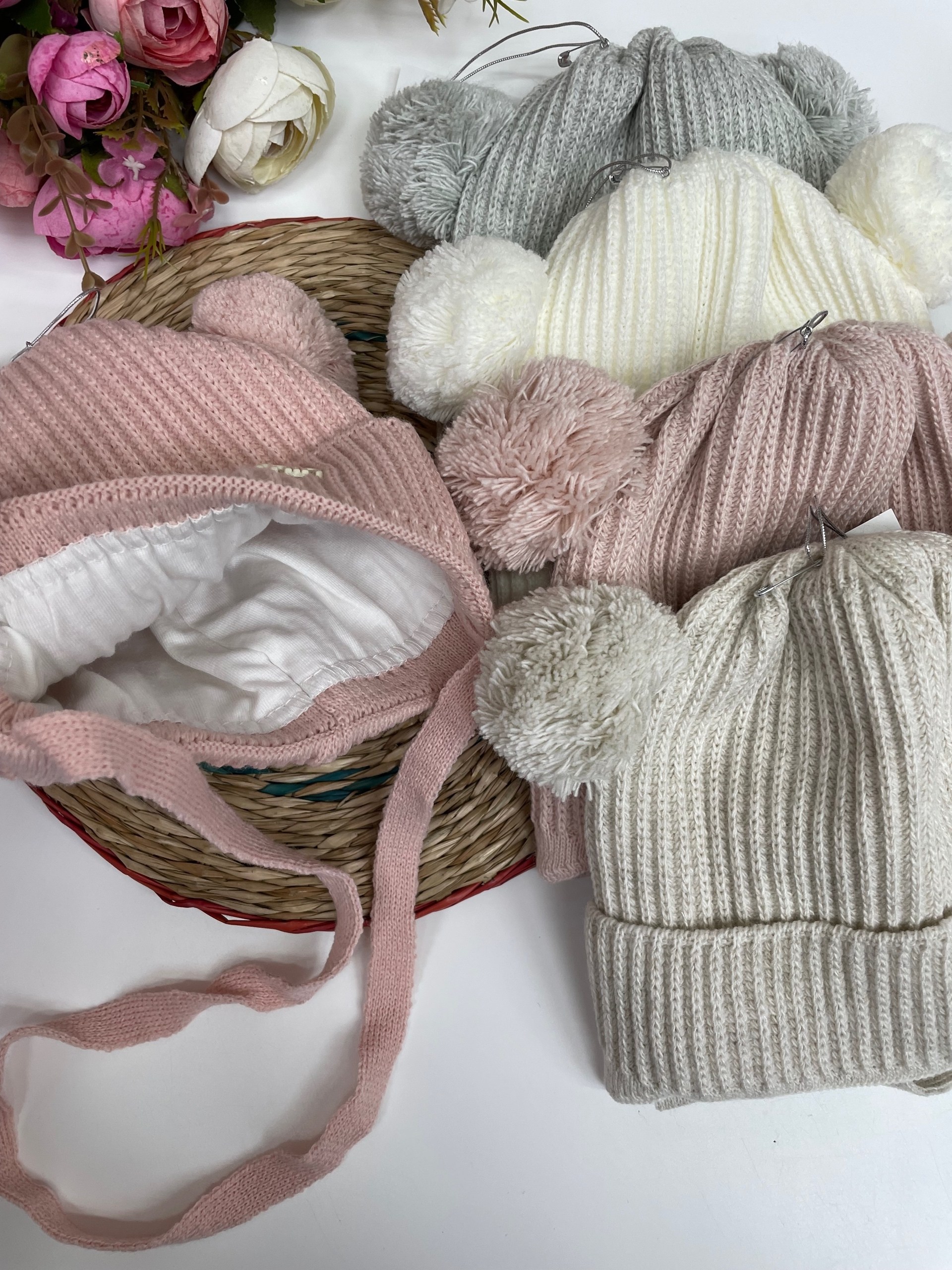 шапочка для новорожденного,шапочка для малыша,детские шапочки,шапка вязаная для девочек,шапочка