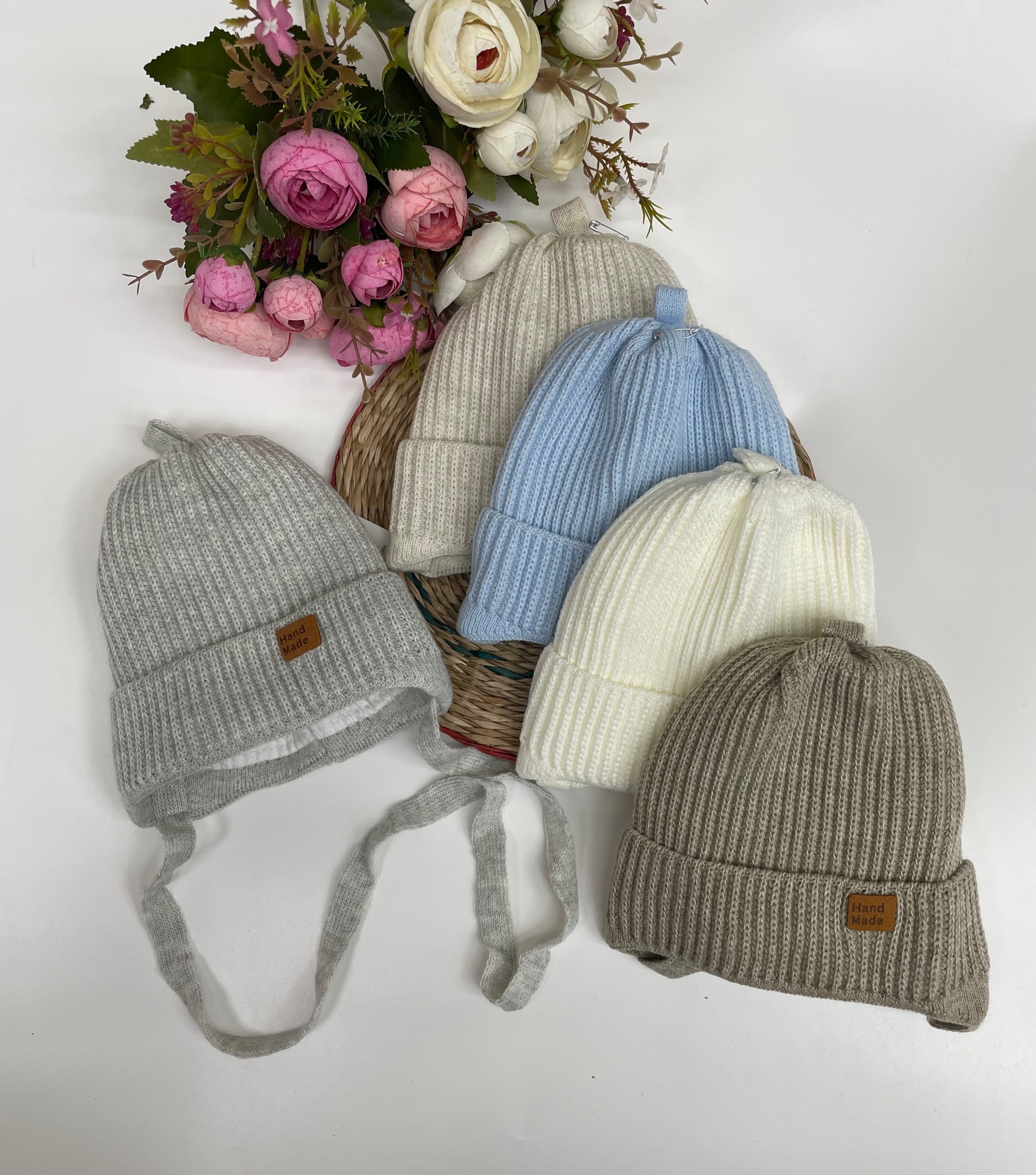 шапочка для новорожденного,шапочка для малыша,детские шапочки,шапка вязаная для девочек,шапочка