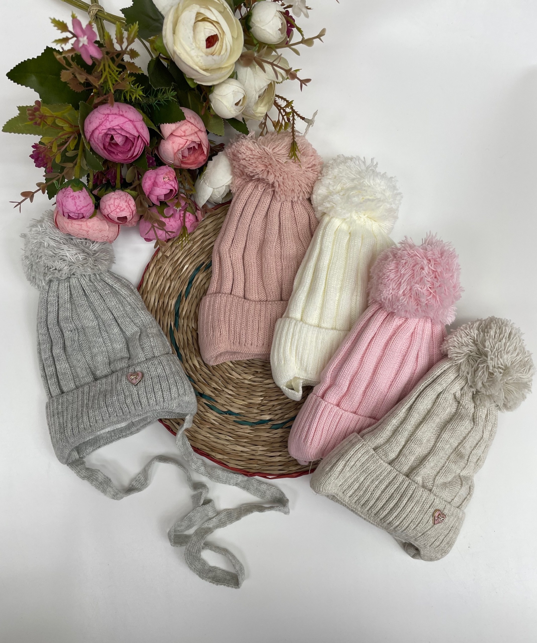 шапочка для новорожденного,шапочка для малыша,детские шапочки,шапка вязаная для девочек,шапочка