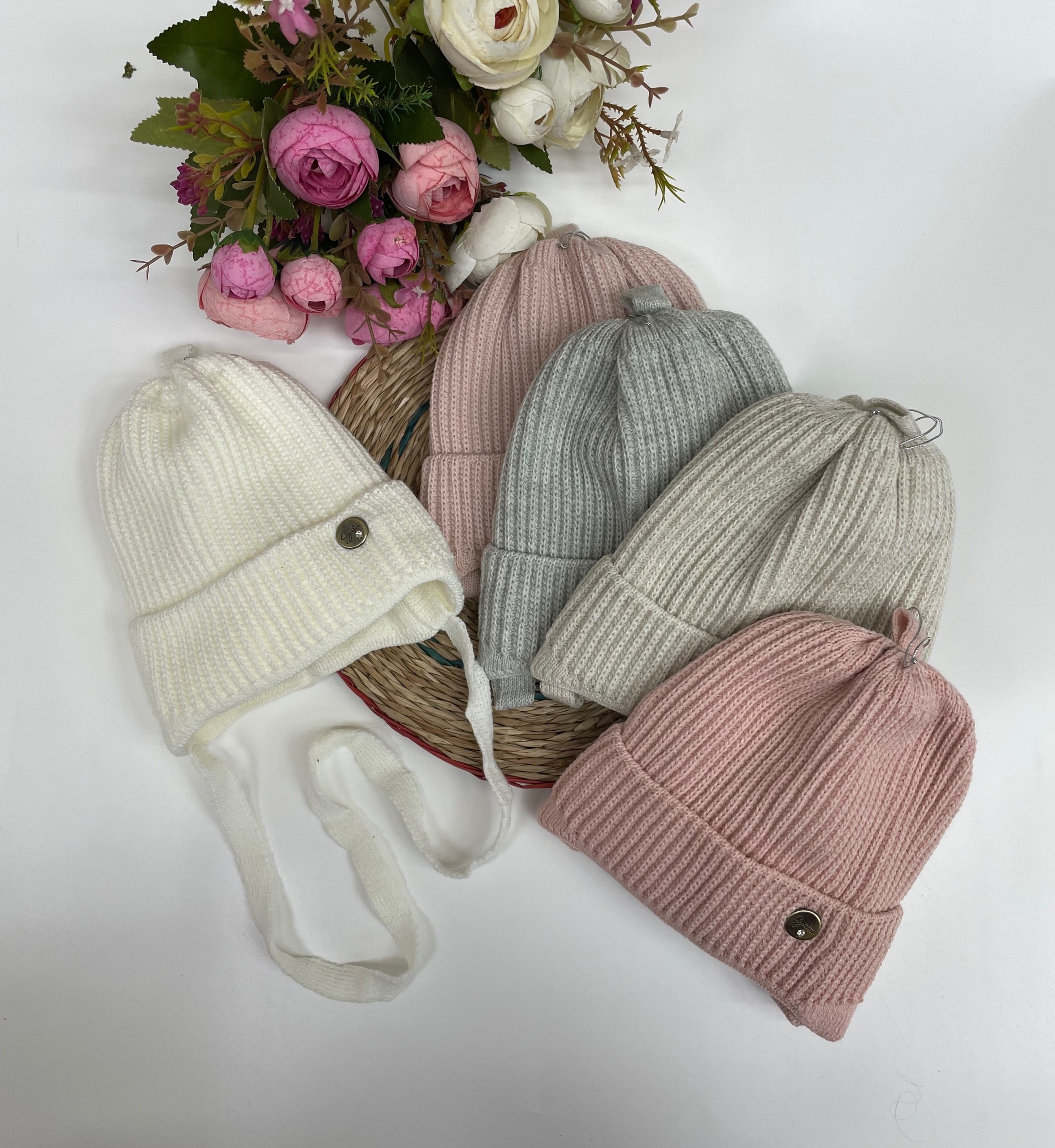 шапочка для новорожденного,шапочка для малыша,детские шапочки,шапка вязаная для девочек,шапочка